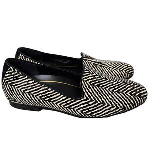 Vionic Calf Hair Zebra Loafers 7 Shoes Leather Willa Slip On Black White Career